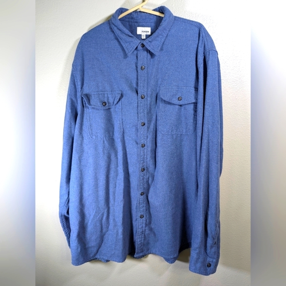 Sonoma men's blue button down long sleeve shirt size 3XLT